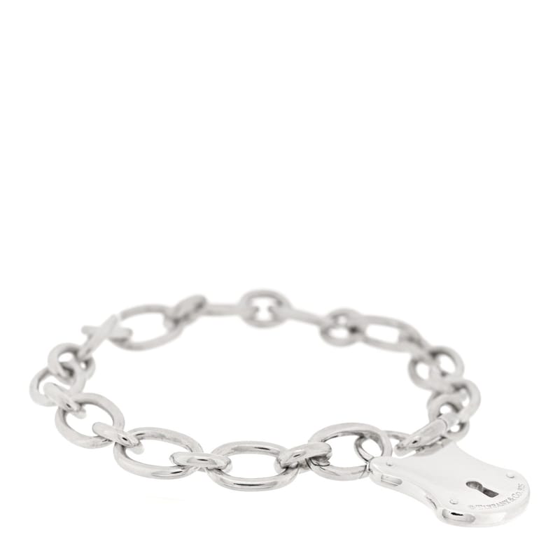 срібло 925 Oval Clasping Link Emblem Lock Charm браслет