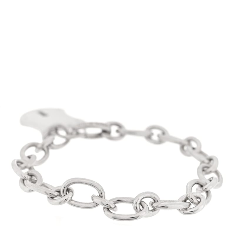 срібло 925 Oval Clasping Link Emblem Lock Charm браслет