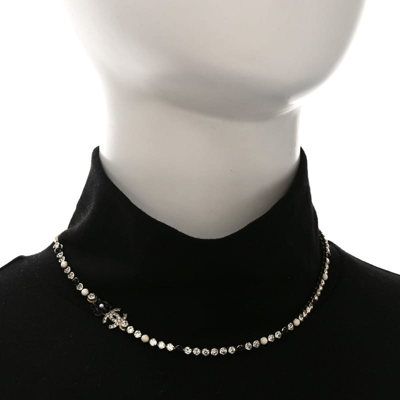 Crystal перлина Glass Beaded CC Short кольє золото білий чорний