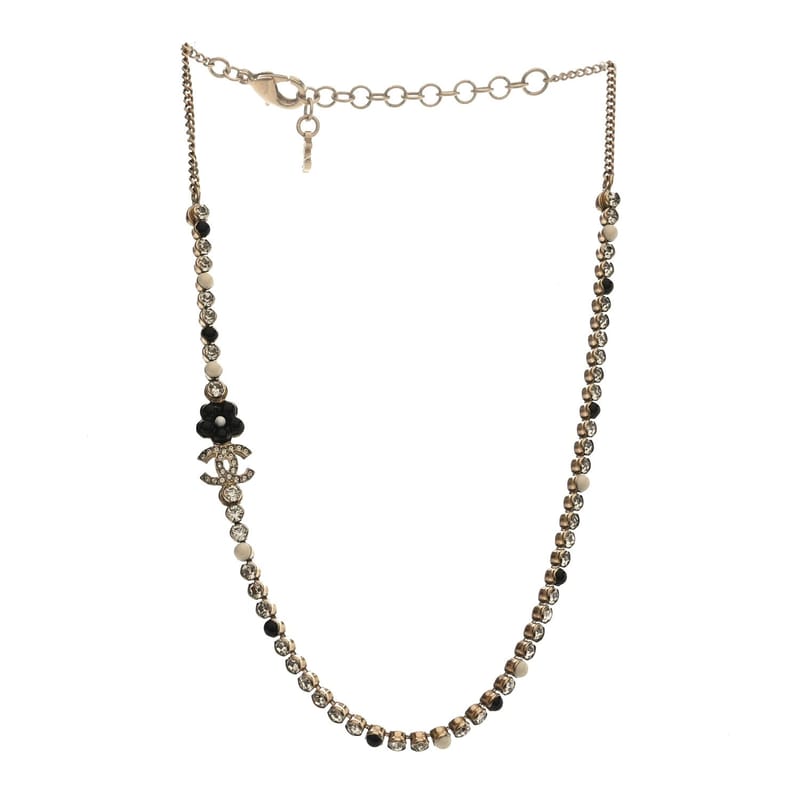 Crystal перлина Glass Beaded CC Short кольє золото білий чорний