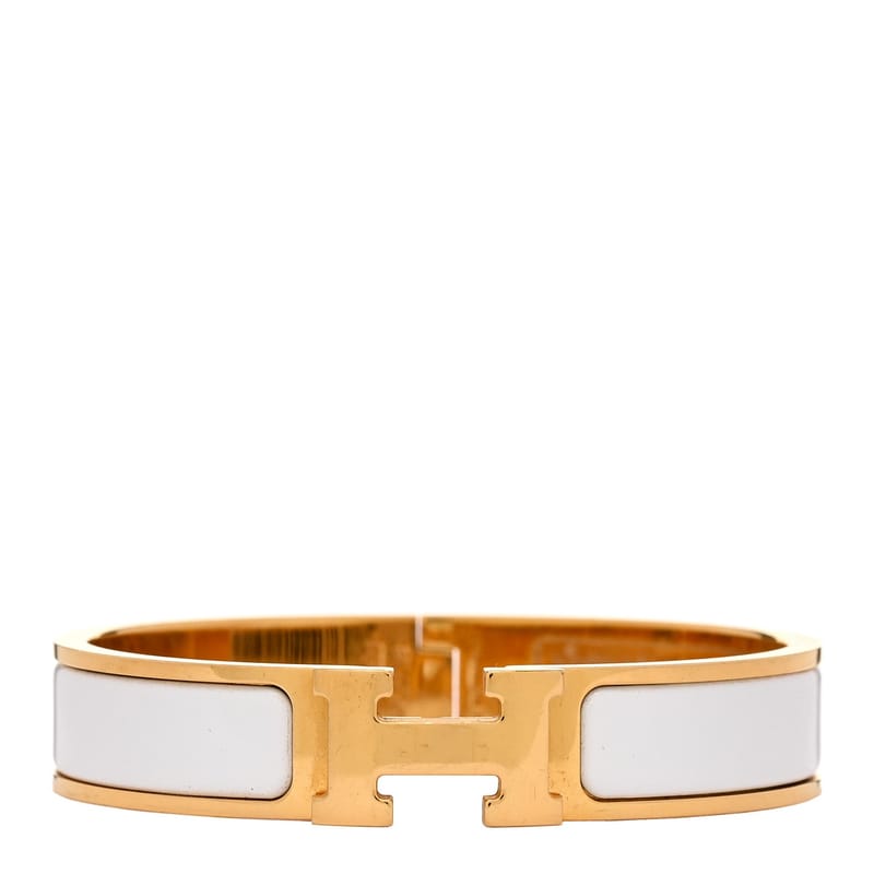 Enamel Narrow Clic Clac H браслет PM білий