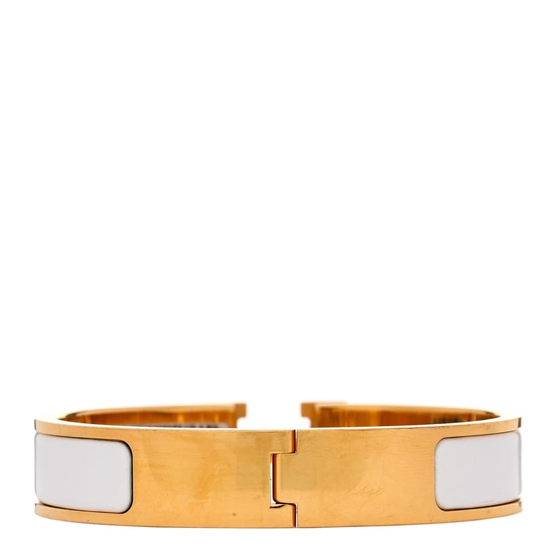 Enamel Narrow Clic Clac H браслет PM білий