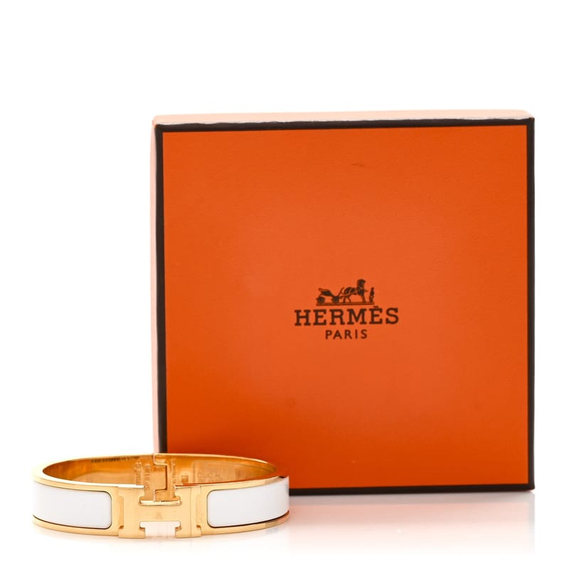Enamel Narrow Clic Clac H браслет PM білий