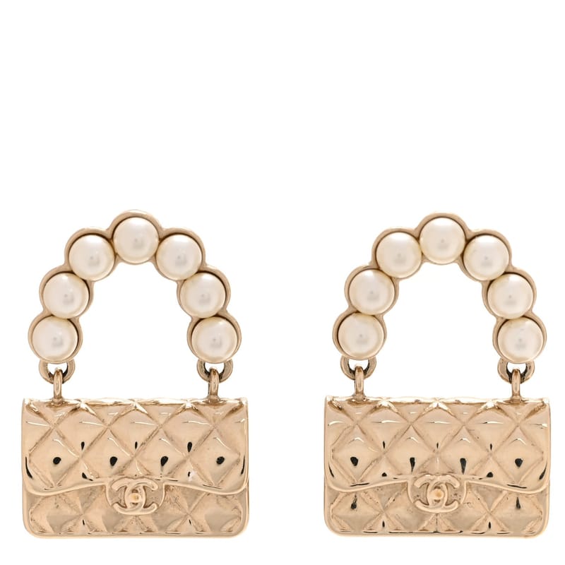 перлина Quilted CC Flap Bag сережки золото
