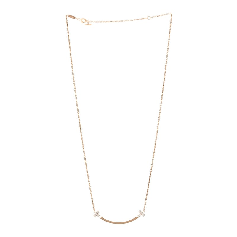 18K рожеве золото діамант .19ctw Medium T Smile підвіска кольє