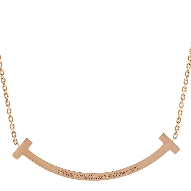18K рожеве золото діамант .19ctw Medium T Smile підвіска кольє