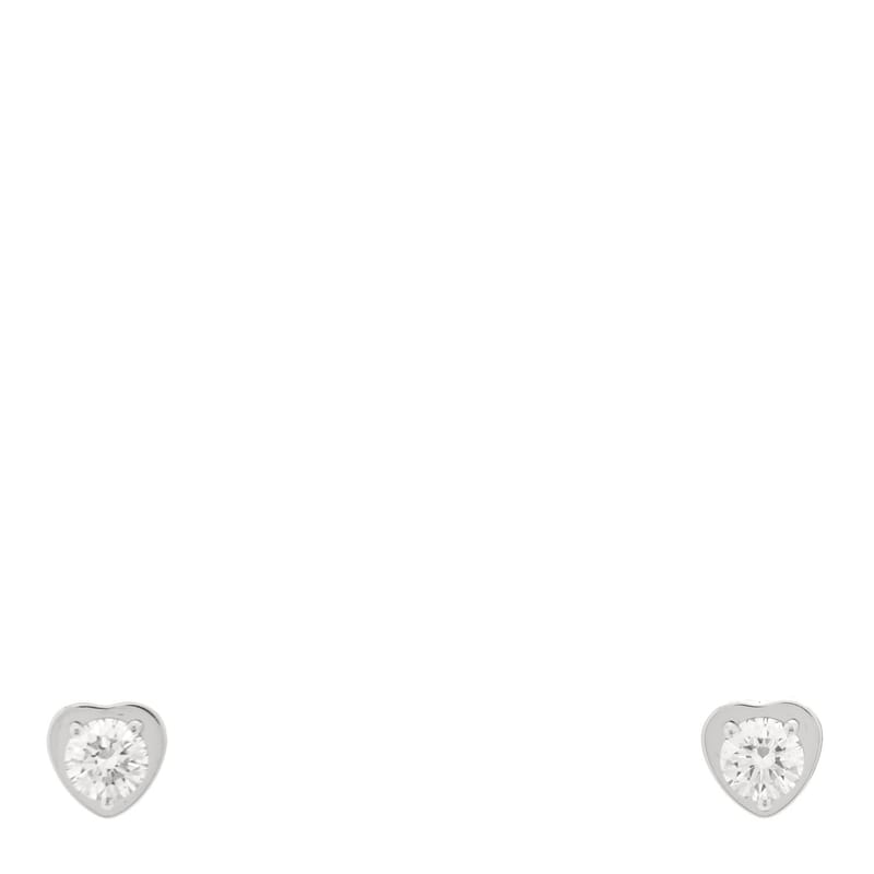 18K біле золото діамант Diamants Legers de Cartier Heart Motif сережки