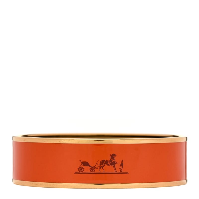 Enamel Printed Caleche Wide браслет 70 Orange