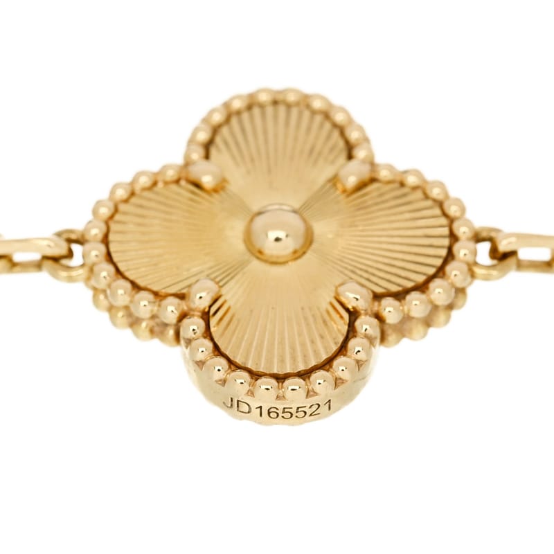 18K жовте золото 5 Motifs Guilloche Vintage Alhambra браслет