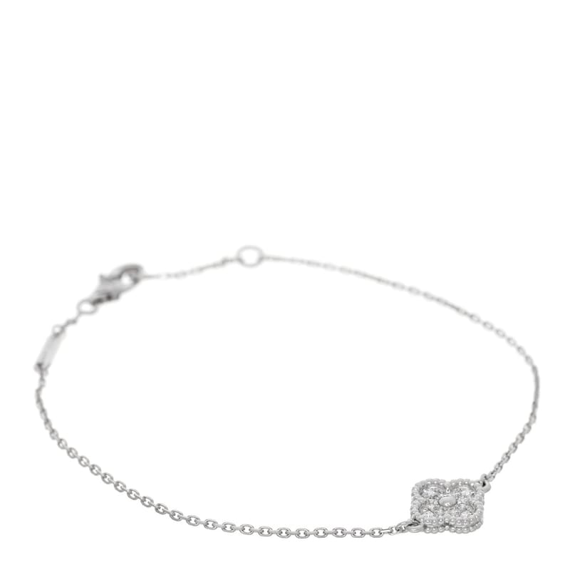 18K біле золото діамант Sweet Alhambra браслет