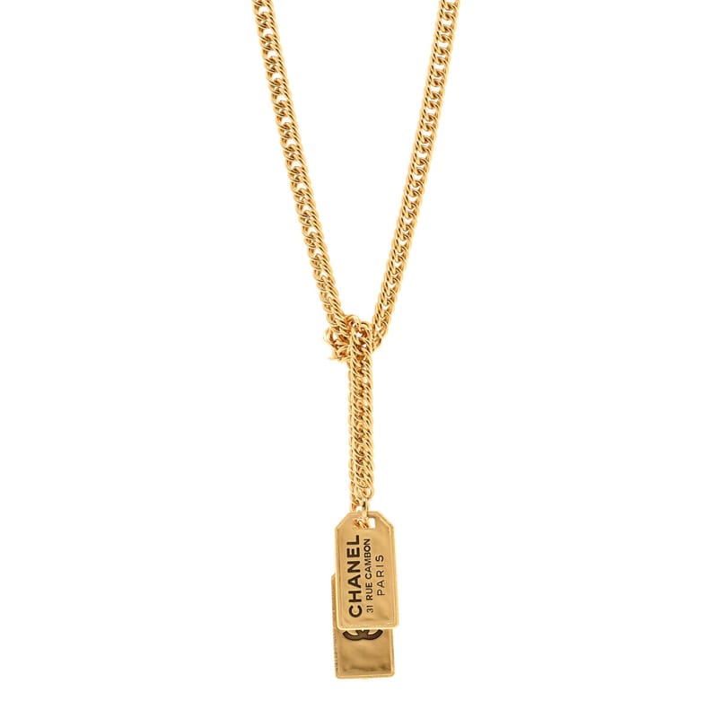 Metal ID Dog Tag Charm кольє золото