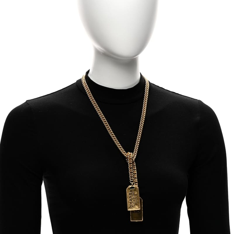 Metal ID Dog Tag Charm кольє золото