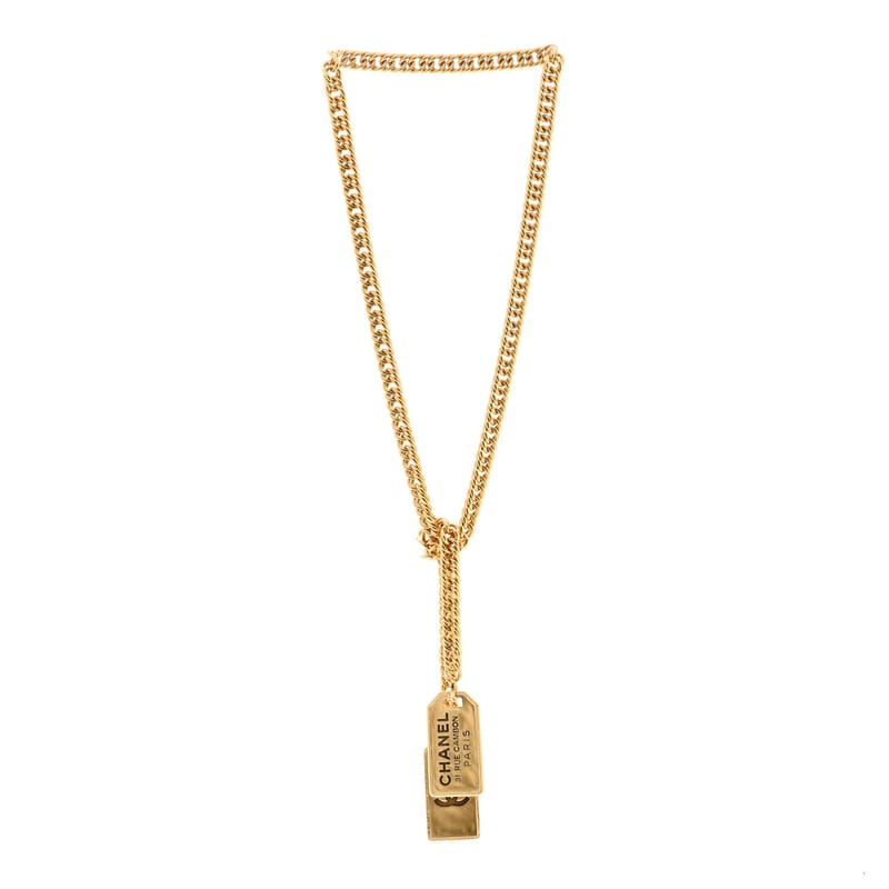 Metal ID Dog Tag Charm кольє золото