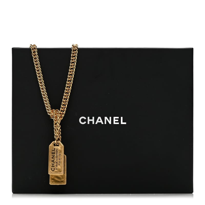Metal ID Dog Tag Charm кольє золото