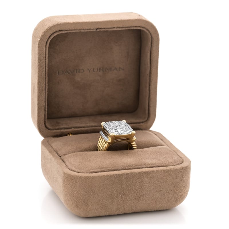 18K жовте золото діамант 20mm Wheaton каблучка 55 7.25