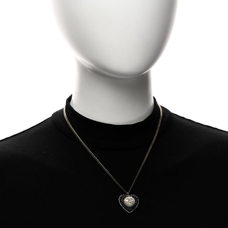 перлина Crystal CC Heart кольє золото Pearly білий чорний