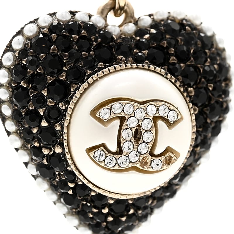 перлина Crystal CC Heart кольє золото Pearly білий чорний