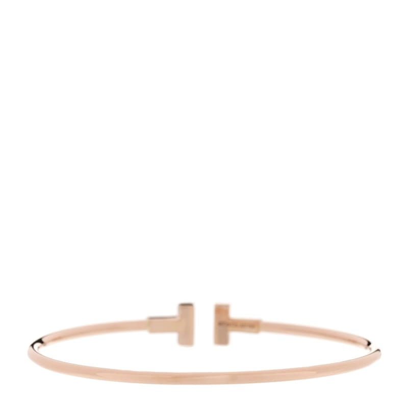 18K рожеве золото Narrow T Wire браслет