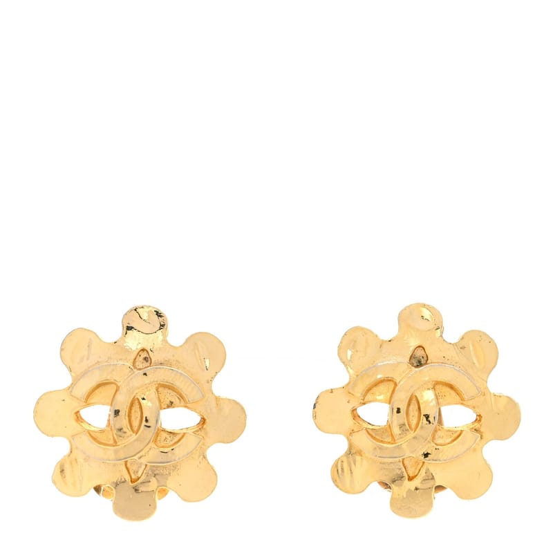 Metal Flower CC Clip On сережки золото