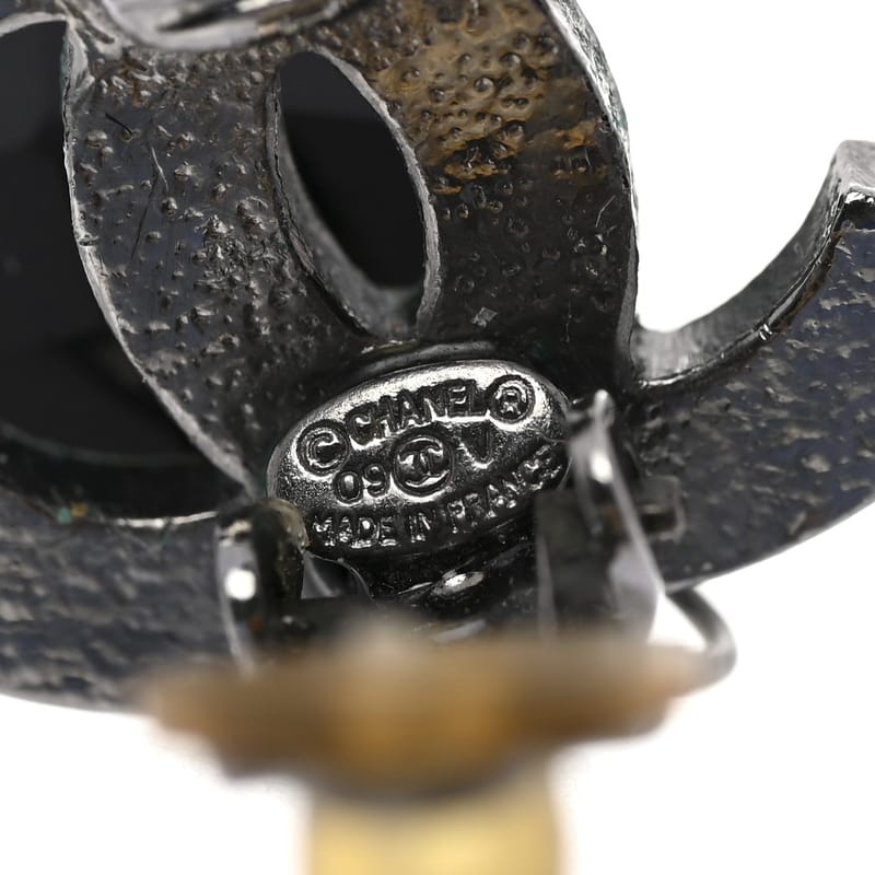 Ruthenium CC Bead Drop Clip On сережки чорний