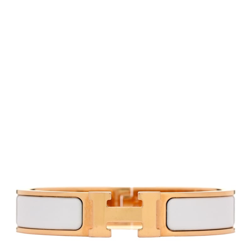 Enamel Narrow Clic Clac H браслет PM білий