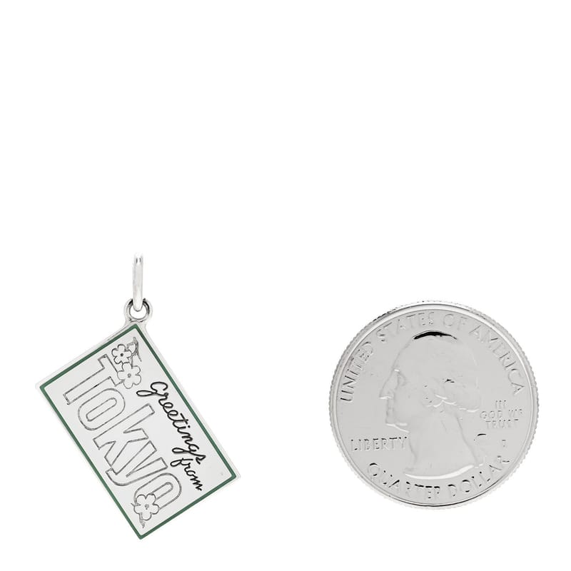 срібло 925 Enamel Tokyo Postcard Charm Blue