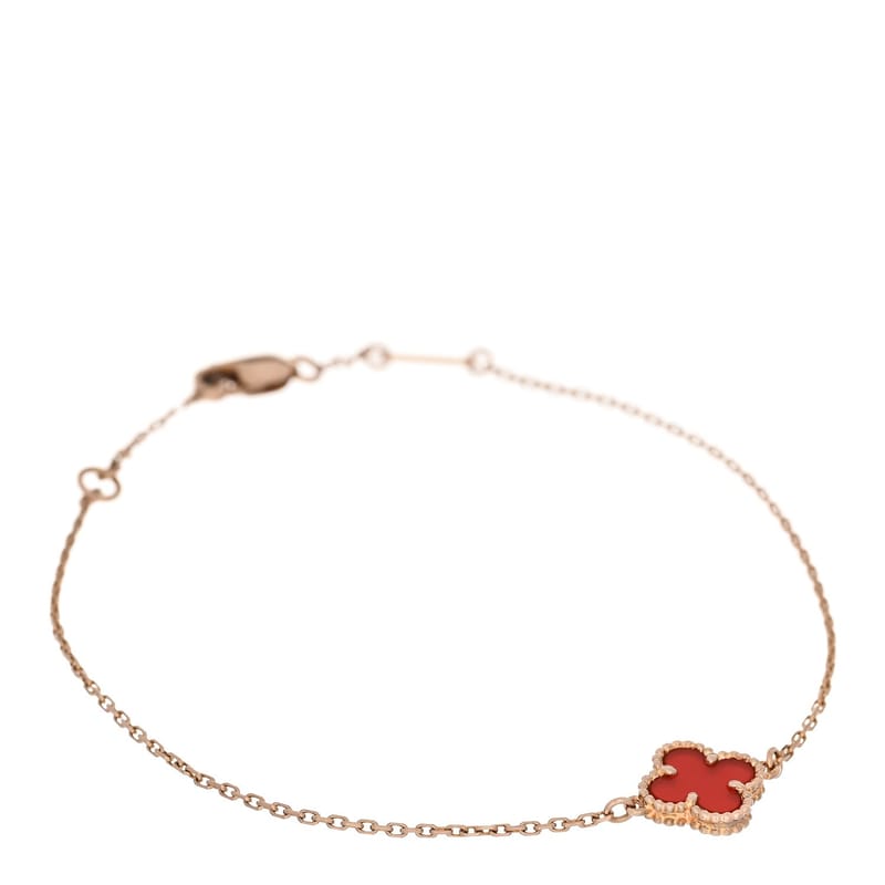18K рожеве золото Carnelian Sweet Alhambra браслет