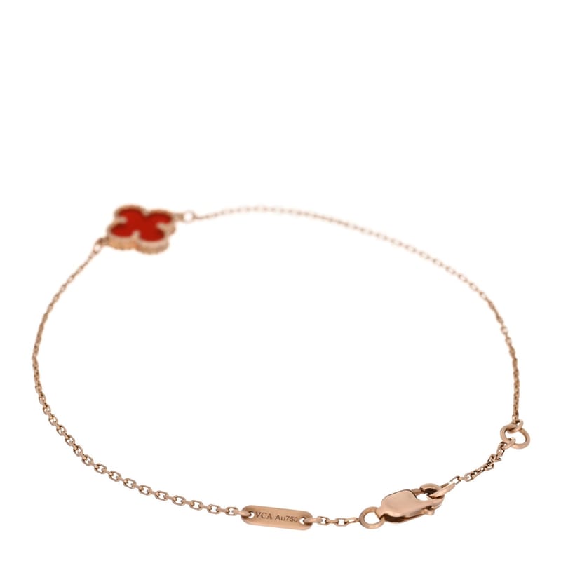18K рожеве золото Carnelian Sweet Alhambra браслет