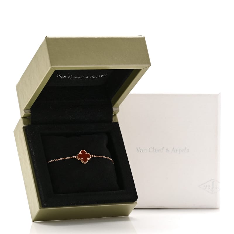 18K рожеве золото Carnelian Sweet Alhambra браслет