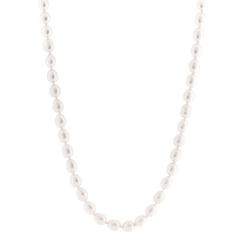 срібло 925 Freshwater Cultured перлина 6.5-7mm Strand кольє
