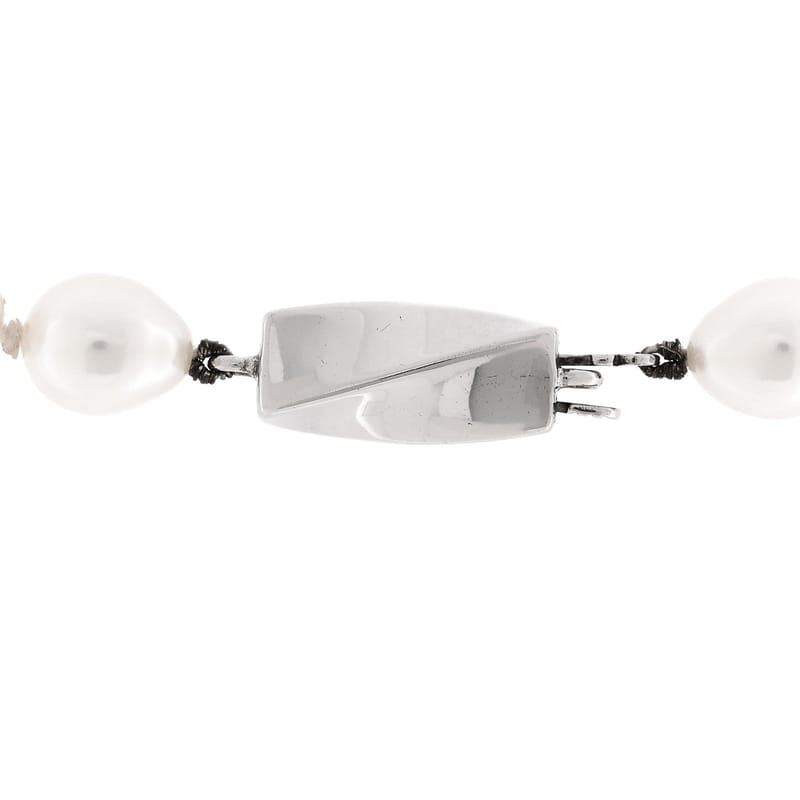 срібло 925 Freshwater Cultured перлина 6.5-7mm Strand кольє