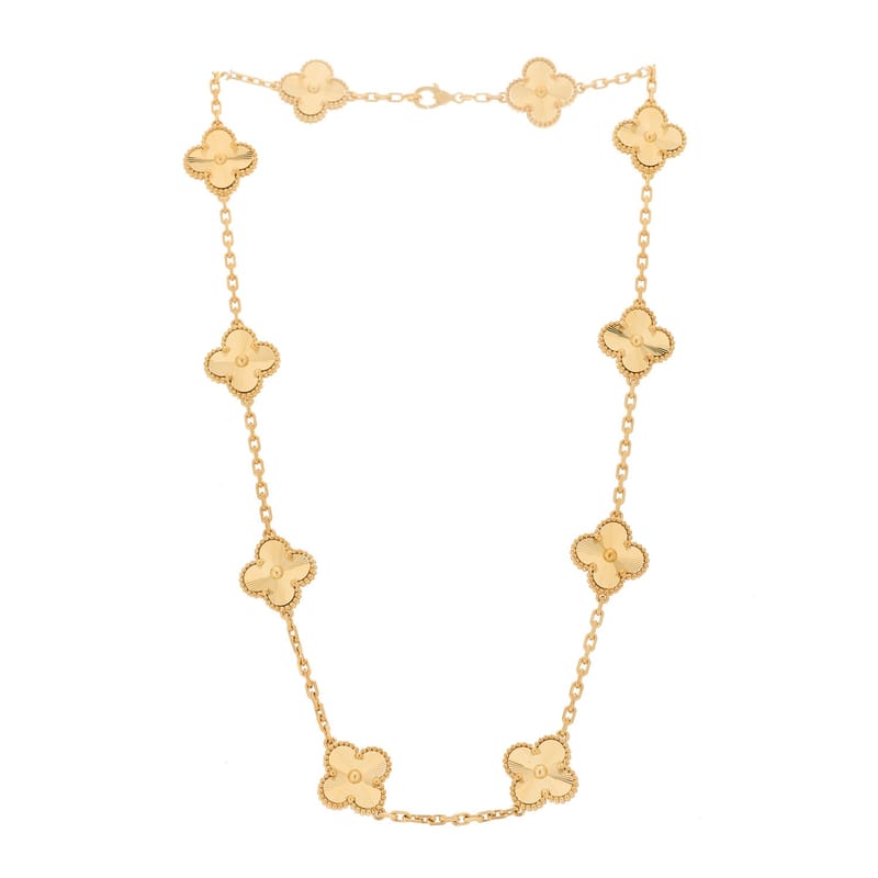 18K жовте золото 10 Motifs Guilloche Vintage Alhambra кольє