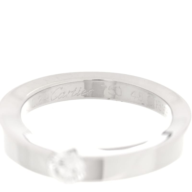 18K біле золото діамант .24ct Date Solitaire каблучка 48 4.5