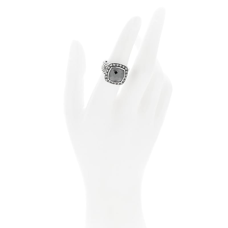 срібло 925 діамант Hematite 11mm Albion каблучка 51 5.75
