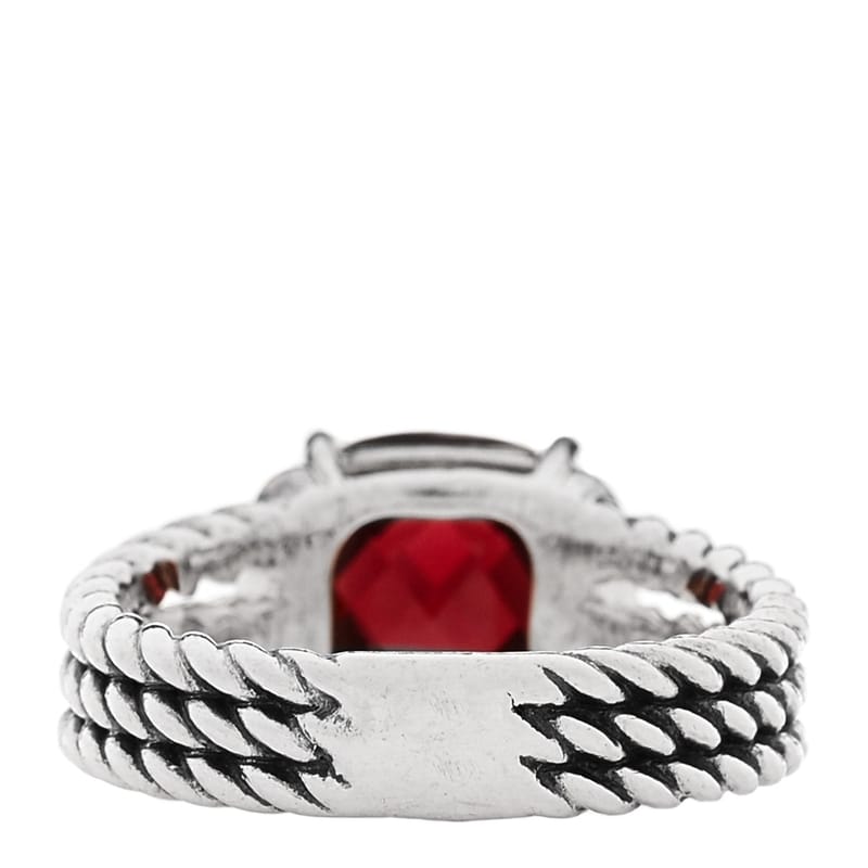 срібло 925 діамант Garnet 10mm Petite Wheaton каблучка 54 6.75