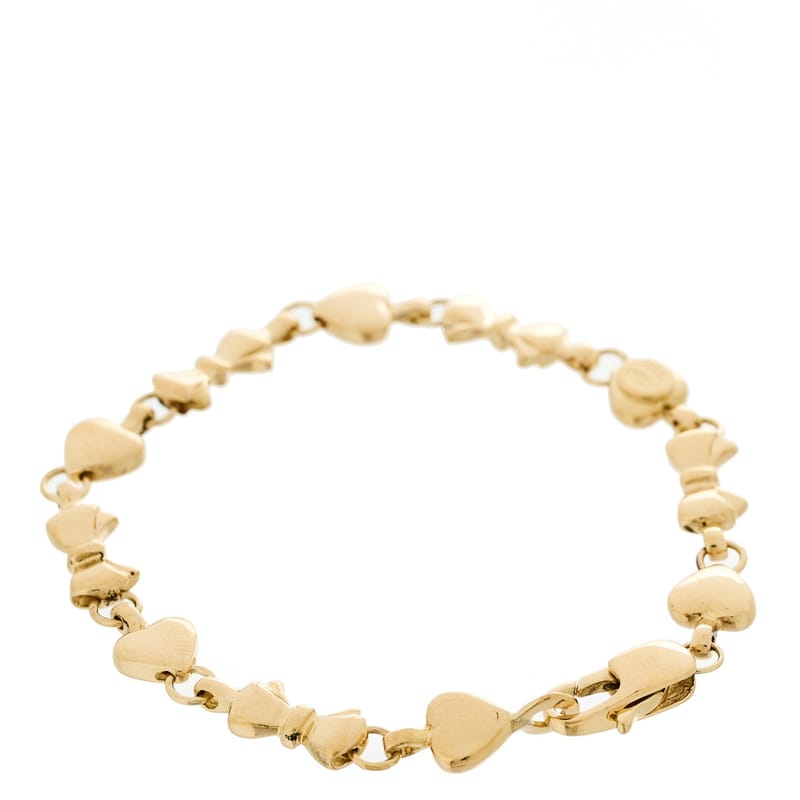 18K жовте золото Heart Bow браслет