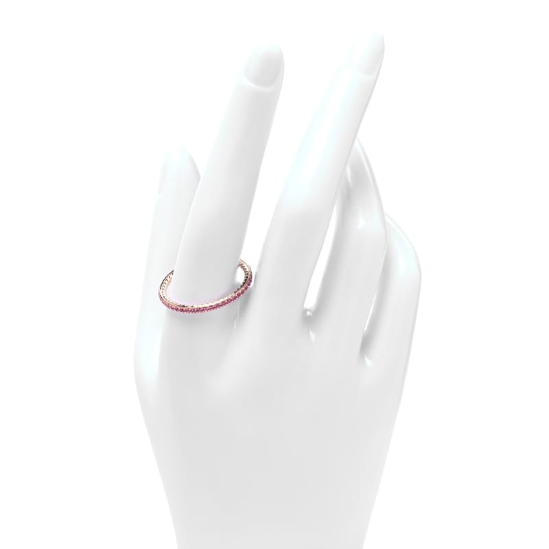 18K рожеве золото Pink сапфір 1.85mm Eden Eternity обручка каблучка 66 11.5