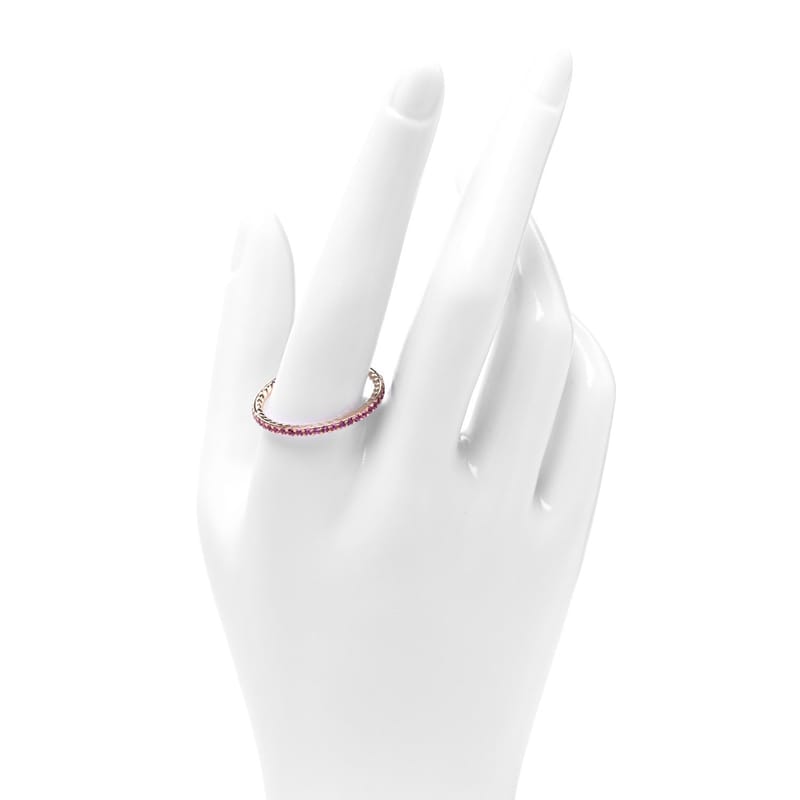 18K рожеве золото Pink сапфір 1.85mm Eden Eternity обручка каблучка 66 11.5