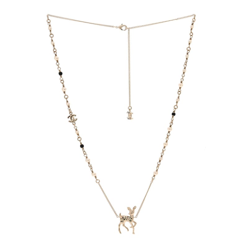 Metal Crystal перлина Deer підвіска кольє Green чорний золото