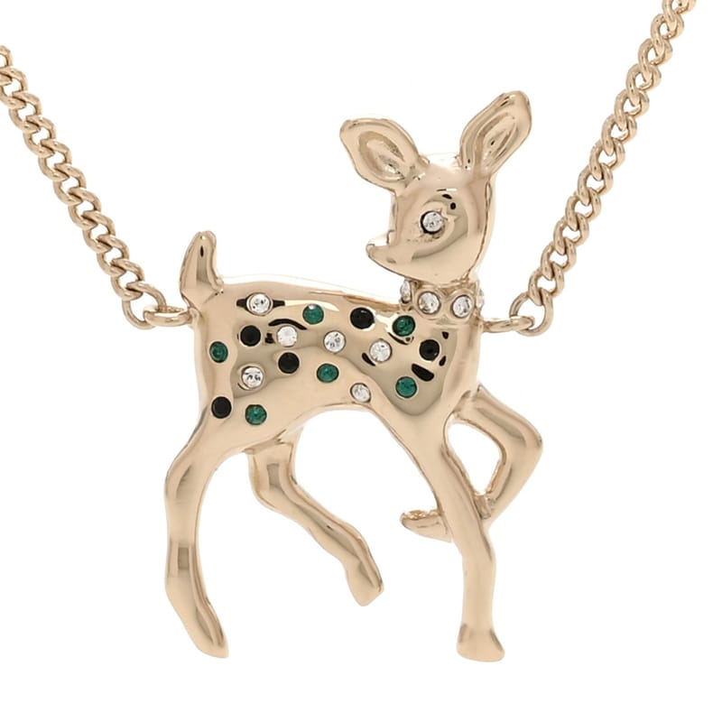 Metal Crystal перлина Deer підвіска кольє Green чорний золото