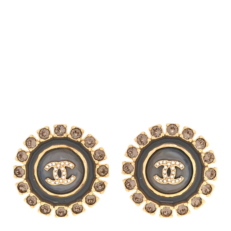 Crystal Enamel CC Round сережки золото Grey