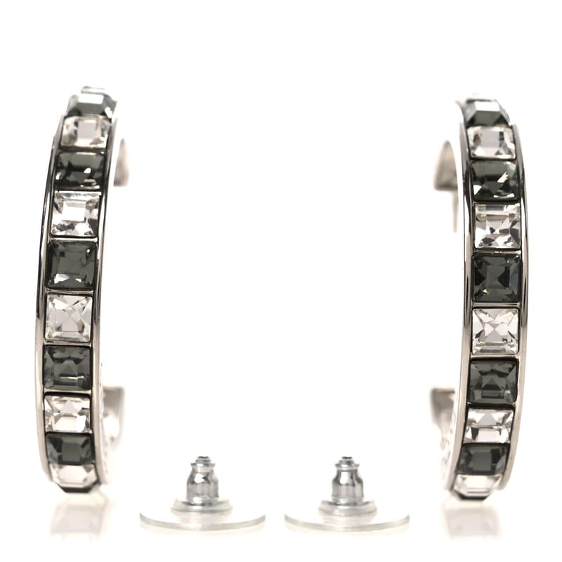 Baguette Crystal CC Hoop сережки срібло