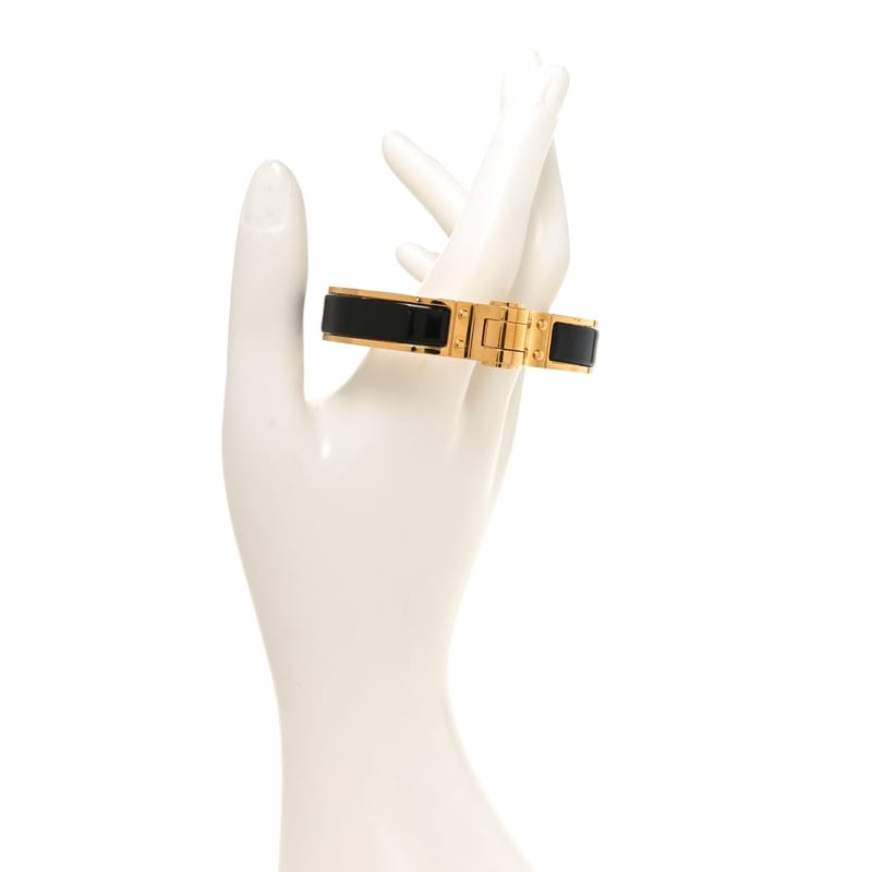 Enamel Charniere Uni Narrow Hinged браслет S чорний