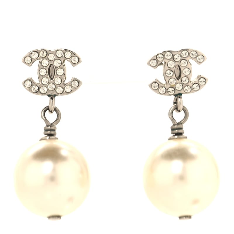 Crystal перлина CC Drop сережки срібло Pearly білий