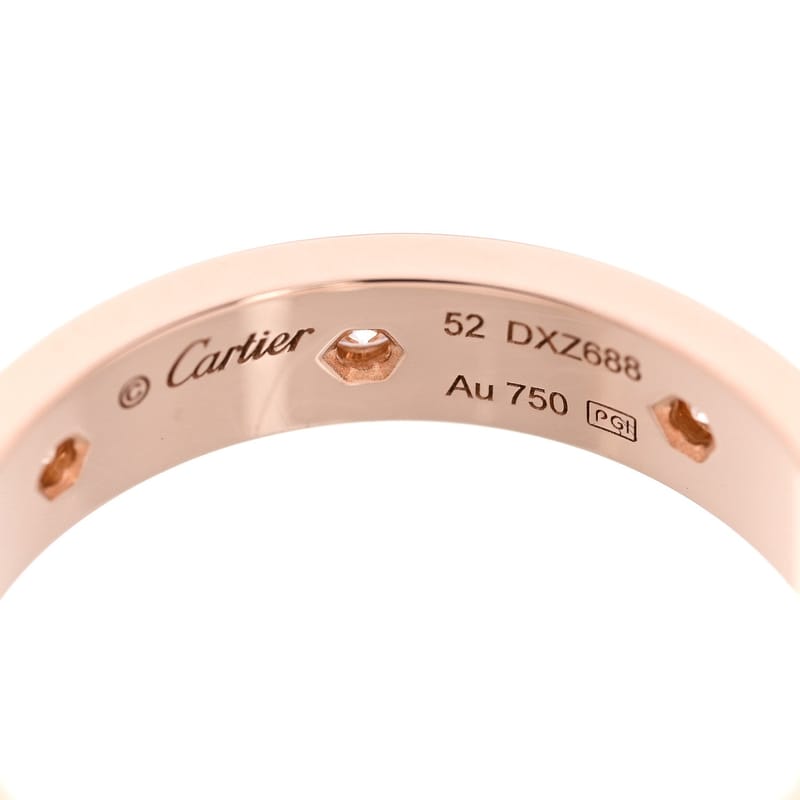 18K рожеве золото 8 діамант 4mm LOVE Wedding обручка каблучка 52 6