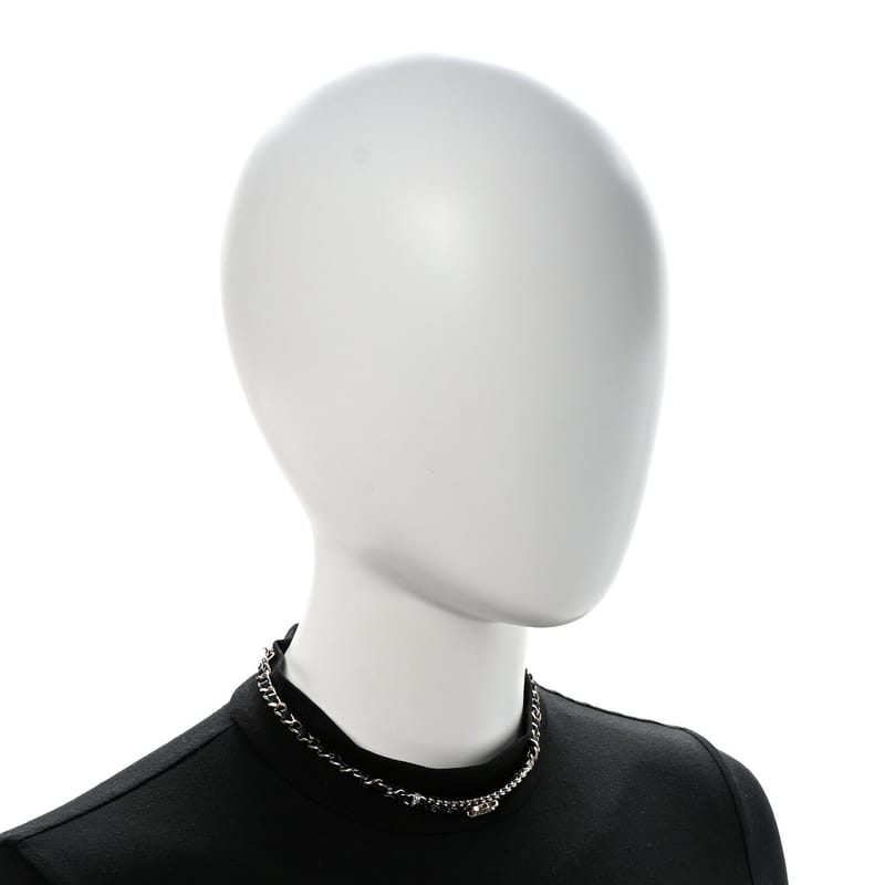 Metal Lambskin Crystal CC чокер кольє чорний золото