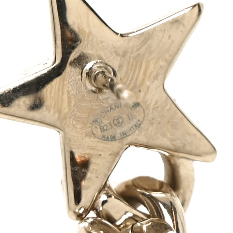 Metal Crystal Textured CC Star Drop сережки золото