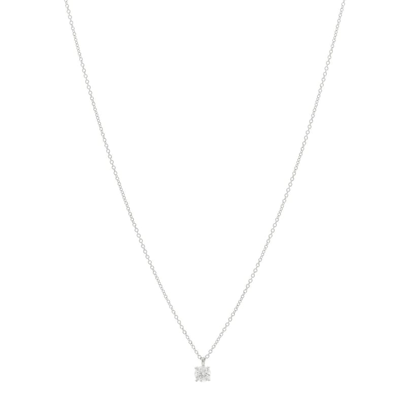платина діамант .35ct Solitaire підвіска кольє