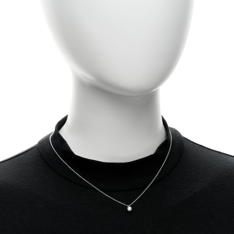 платина діамант .35ct Solitaire підвіска кольє