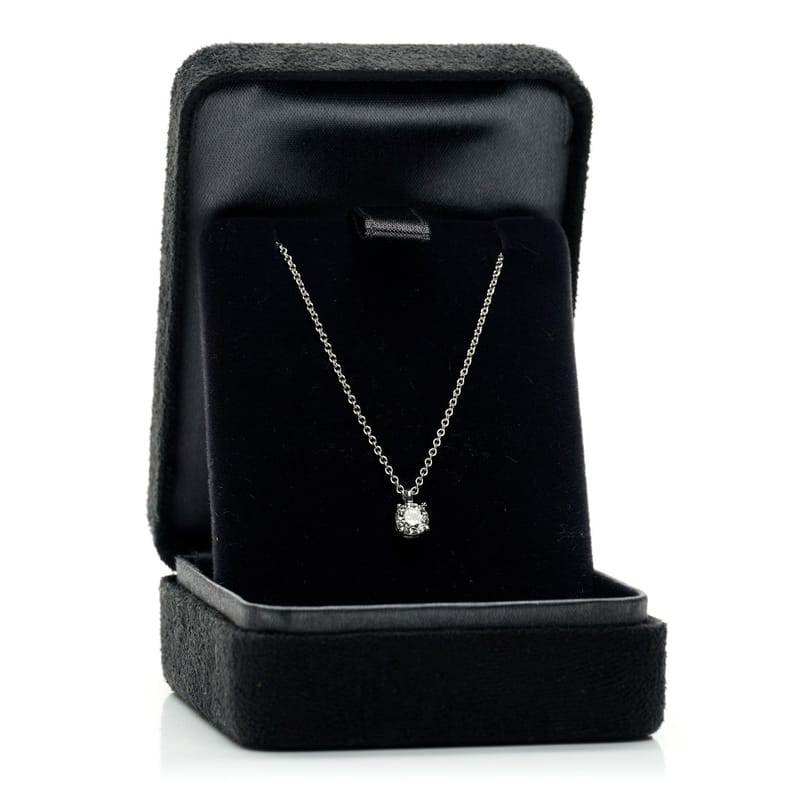 платина діамант .35ct Solitaire підвіска кольє